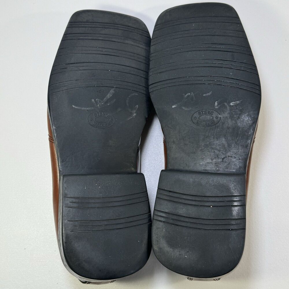 Steve Madden P Fire Mens 13‎ Loafer Shoes Brown Leather Square Toe - Picture 8 of 12